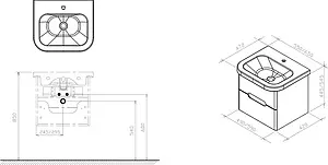 Тумба под умывальник подвесная Ravak Chrome 65 белый X000001291, 2