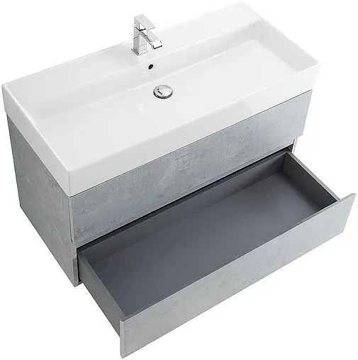 Тумба-умывальник подвесная Cezares Molveno 46 100 Beton MOLVENO 46-100-2C-SO-BET+CZR-MIL-100-LVB