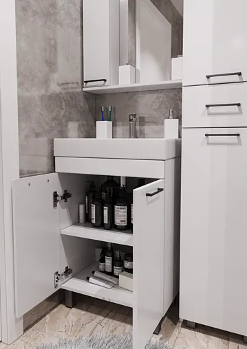 Тумба под умывальник напольная Айсберг Енисей 60 белый DA2709T