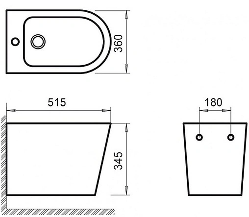 Биде подвесное BelBagno Flay-R белый BB053BH