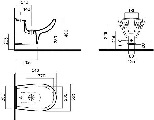 Биде подвесное Am.Pm Sense белый C753411WH