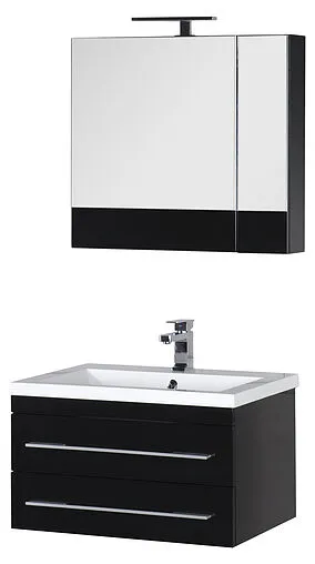 Шкаф-зеркало Aquanet Нота 75 чёрный 169190