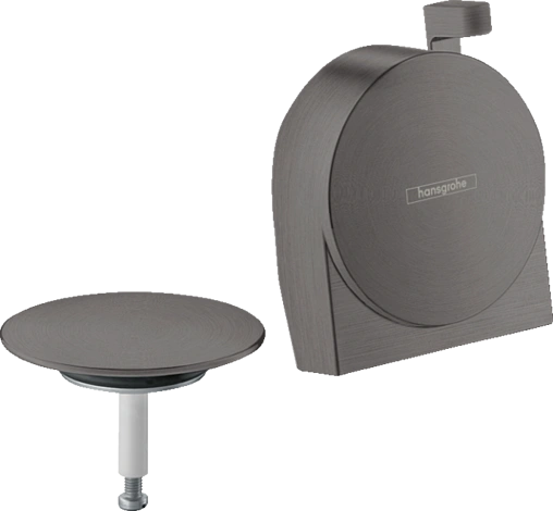 Внешняя монтажная часть сифона для ванны Hansgrohe Exafill S шлифованный чёрный хром 58117340