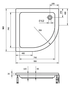 Поддон для душа Riho 207 DA2100500000000 Поддон для душа Riho 207 DA2100500000000, 2