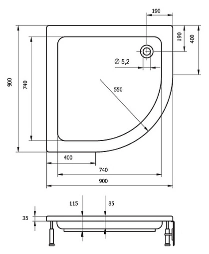 Поддон для душа Riho 207 DA2100500000000