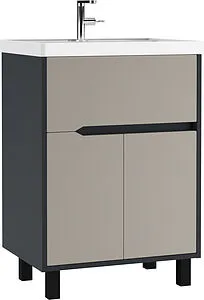 Тумба-умывальник напольный Домино Karat 60 серый тауп DK3212T+4627173210164, 1