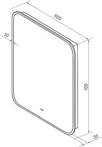 Зеркало с подсветкой Continent Torry Led 60x70 с фоновой подсветкой, бесконтактным сенсором белый ЗЛП1534, 2