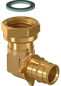 Уголок аксиальный с накидной гайкой 20мм x ½"нг Uponor Q&E 1047880, 1