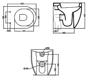Унитаз приставной Kerasan Flo белый 311401 Унитаз приставной Kerasan Flo белый 311401, 2