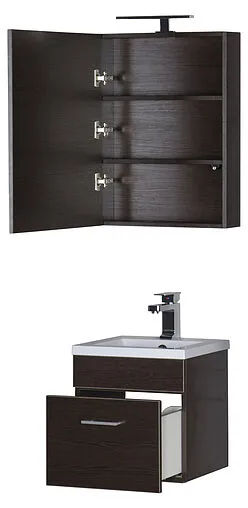 Шкаф-зеркало Aquanet Нота 50 L венге 00172682 Шкаф-зеркало Aquanet Нота 50 L венге 00172682