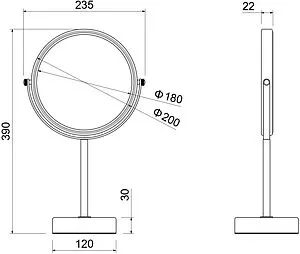 Косметическое зеркало Aquatek хром AQ4914CR, 2