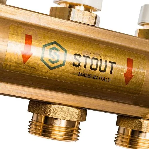 Группа коллекторная без расходомеров 9 отводов 1&quot;в/в x ¾&quot;ек Stout SMB 0468 000009