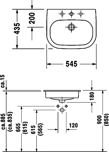 Раковина Duravit D-code 55 белый 0337540000