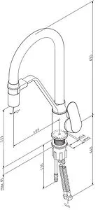 Смеситель для кухни с подключением к фильтру Am.Pm Like чёрный/синий F8007827, 2