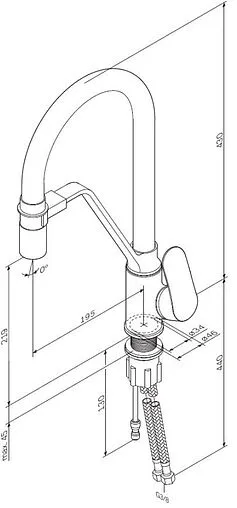 Смеситель для кухни с подключением к фильтру Am.Pm Like чёрный/синий F8007827