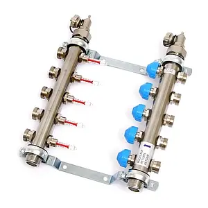 Группа коллекторная с расходомерами 5 отводов 1&quot;н/н x ¾&quot;ек Uni-fitt 455W4305, 3