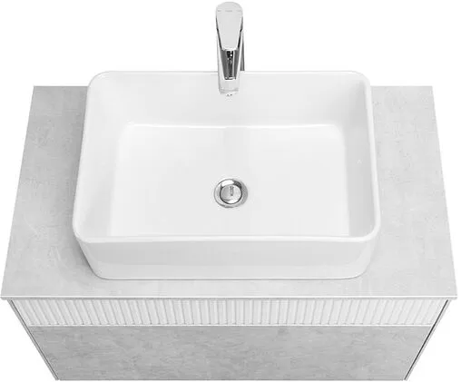 Тумба-умывальник подвесная Aquaton Марбл 80 слэйт/белый матовый 1A2762K1MH4C0