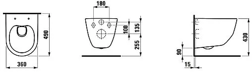 Унитаз подвесной безободковый Laufen Pro Rimless белый 8.2096.5.000.000.1