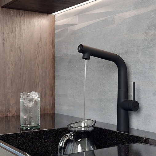 Смеситель для кухни с подключением к фильтру IDDIS Pure чёрный матовый PURBLFBi05