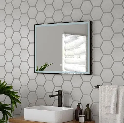 Зеркало с подсветкой Continent Aralia Led 80x60 чёрный ЗЛП1126