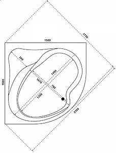 Ванна акриловая Bas Аура 150х150 В 00004 Ванна акриловая Bas Аура 150х150 В 00004, 3