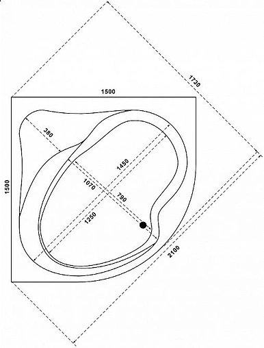 Ванна акриловая Bas Аура 150х150 В 00004 Ванна акриловая Bas Аура 150х150 В 00004
