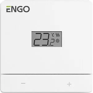 Проводной комнатный терморегулятор с питанием от батареек 2xAAA ENGO белый EASY-BATW, 1