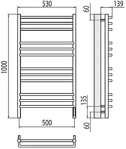Полотенцесушитель электрический лесенка Terminus Соренто П12 500х1000 электро sensor quick touch полированная сталь 4670078527196, 2