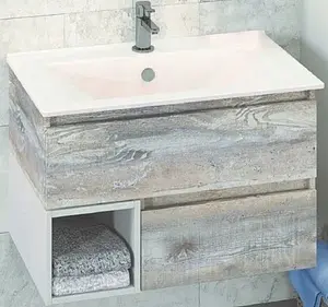 Тумба-умывальник подвесная Comforty Турин 75 дуб бежевый/белый 00004144200CF Тумба-умывальник подвесная Comforty Турин 75 дуб бежевый/белый 00004144200CF, 5