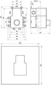 Скрытая часть смесителя для 3 потребителей Ravak R-box Vertical O2/O3 RB 07F.50 X070235 Скрытая часть смесителя для 3 потребителей Ravak R-box Vertical O2/O3 RB 07F.50 X070235, 2