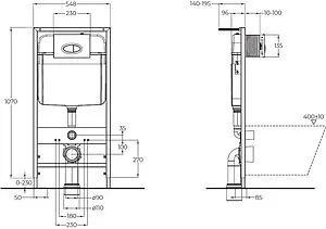 Инсталляция для подвесного унитаза Set 3 в 1 BelBagno BB026/BB071CR с кнопкой хром глянцевый Инсталляция для подвесного унитаза Set 3 в 1 BelBagno BB026/BB071CR с кнопкой хром глянцевый, 2