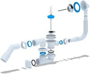 Слив-перелив для ванны Ани Пласт хром E251, 3