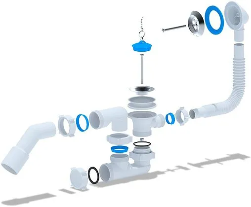 Слив-перелив для ванны Ани Пласт хром E251