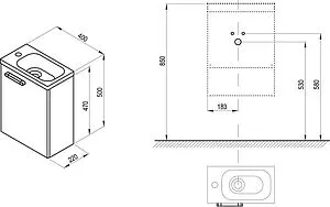Дверь тумбы под умывальник Ravak Chrome II SD 40 белый/чёрный X000001750, 2