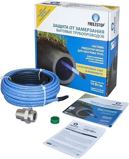 Кабель нагревательный саморегулирующийся 6м Freezstop Inside-10-6 100035650500