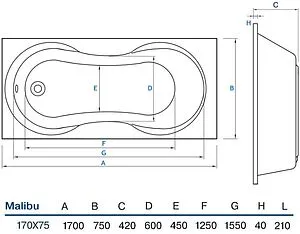 Ванна акриловая Koller Pool Malibu 170х75 Ванна акриловая Koller Pool Malibu 170х75, 2