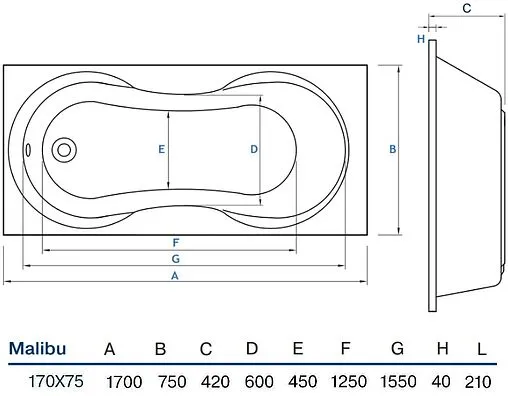 Ванна акриловая Koller Pool Malibu 170х75 Ванна акриловая Koller Pool Malibu 170х75