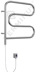 Полотенцесушитель электрический F-образный Terminus Электро 25 ПСЭ F 500х500 полированная сталь 4620768883880, 2