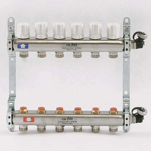 Группа коллекторная распределительная 6 отводов 1&quot;в/в x ¾&quot;ек Uni-fitt 451I4306