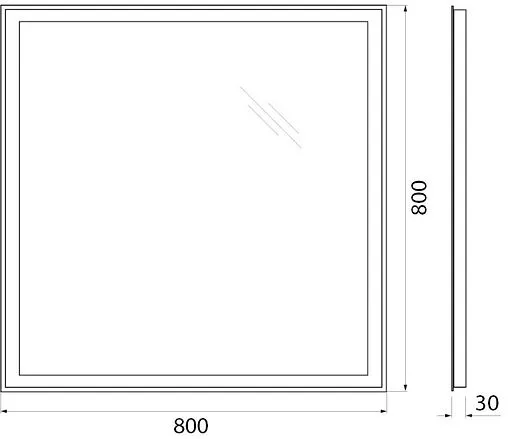 Зеркало с подсветкой BelBagno 80x80 механическая кнопка SPC-GRT-800-800-LED-BTN