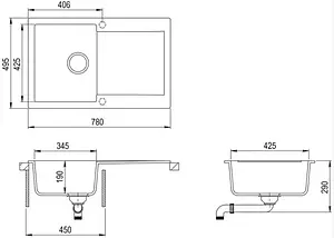 Мойка кухонная Teka Clivo 45 B-TQ топаз металлик 40148002, 2