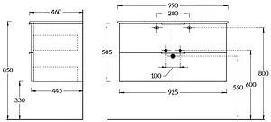 Тумба-умывальник подвесная Kerama Marazzi Piano Forte 95 белый PI.F.95\WHT+PI.wb.95 Тумба-умывальник подвесная Kerama Marazzi Piano Forte 95 белый PI.F.95\WHT+PI.wb.95, 2