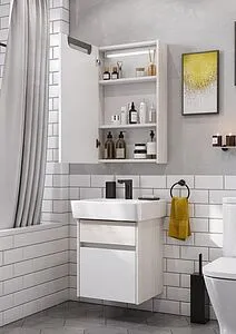 Шкаф-зеркало Aquaton Верди PRO 50 L белый/ясень фабрик 1A195802VDAV0 Шкаф-зеркало Aquaton Верди PRO 50 L белый/ясень фабрик 1A195802VDAV0, 4