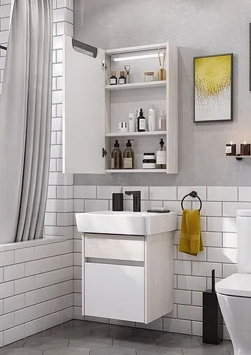 Шкаф-зеркало Aquaton Верди PRO 50 L белый/ясень фабрик 1A195802VDAV0