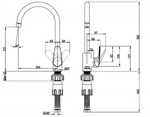 Смеситель для кухни Villeroy&Boch O.novo Start хром TVK10510111061, 2