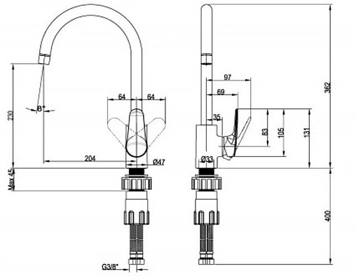 Смеситель для кухни Villeroy&amp;Boch O.novo Start хром TVK10510111061