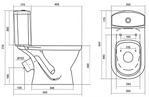 Унитаз-компакт Santek Алькор белый 1WH302196 Унитаз-компакт Santek Алькор белый 1WH302196, 2