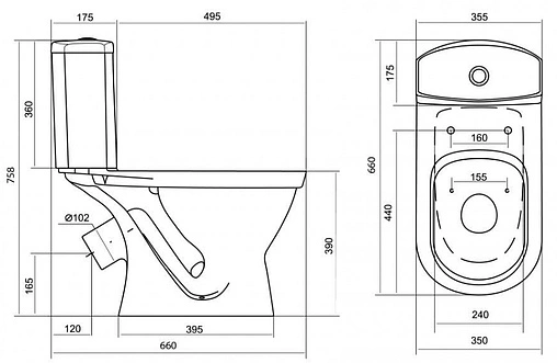 Унитаз-компакт Santek Алькор белый 1WH302196