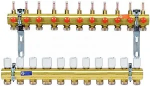 Группа коллекторная с расходомерами 11 отводов 1&quot;в/в x ¾&quot;ек Giacomini R553KY071, 1
