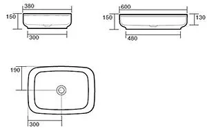 Раковина Kerasan Tribeca 60 белый матовый 514130 Раковина Kerasan Tribeca 60 белый матовый 514130, 2